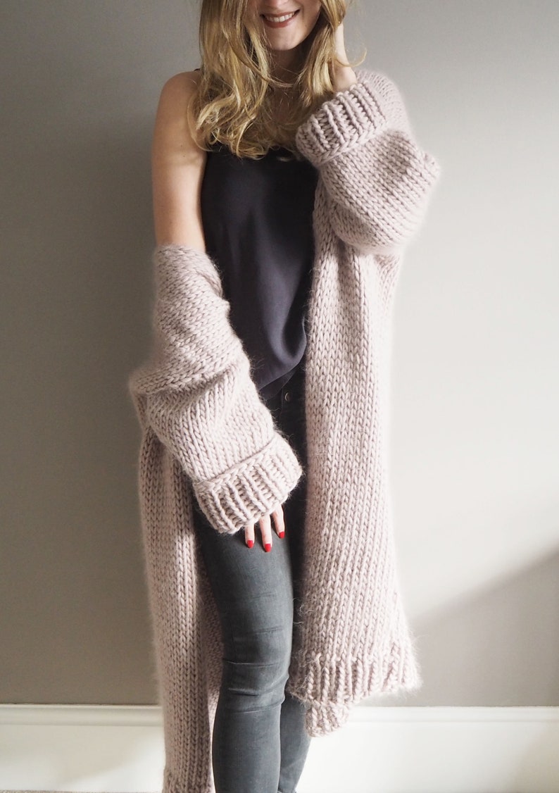 Knitting Pattern Easy Oversized Cardigan Coat Knit Pattern Etsy UK