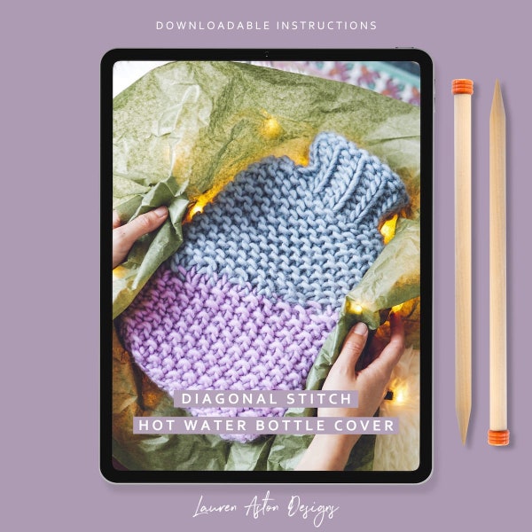 Knitting Pattern - Hot Water Bottle Cover