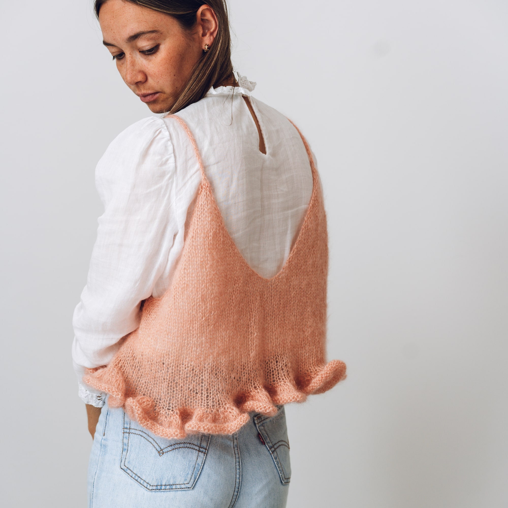 Knitting Pattern - Frill Seeker Camisole Vest | Mini Mohair
