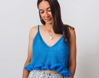 Knitting Pattern - Frill Seeker Camisole Vest | Mini Mohair