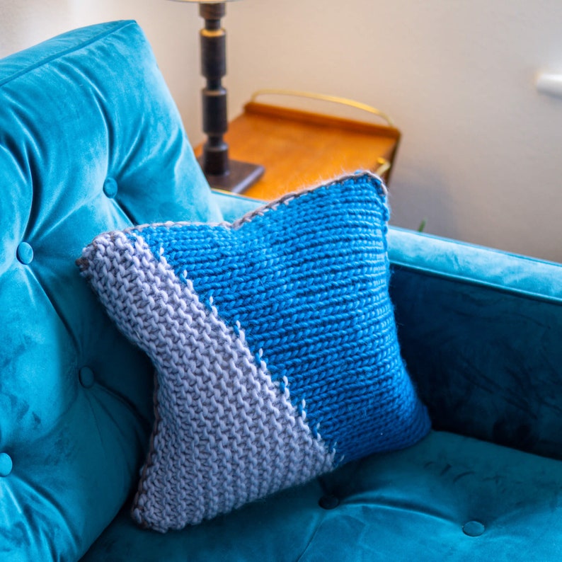 Knit Kit Diagonal Stitch Cushion kit knitted cushion kit Etsy