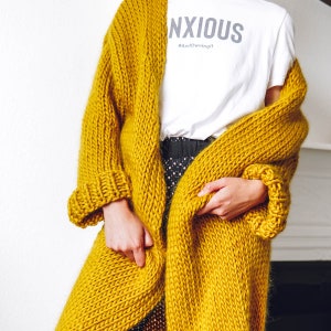 Knitting Pattern - Easy Chunky Cardigan Coat - The 'Ankle Grazer' beginners knit image 4
