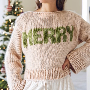 Knitting Pattern Merry AF Jumper Knitted Christmas Jumper Festive jumper knitting kit image 9