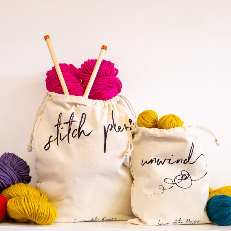 LAD Knitting Bag Unwind Small ethical storage bag image 7