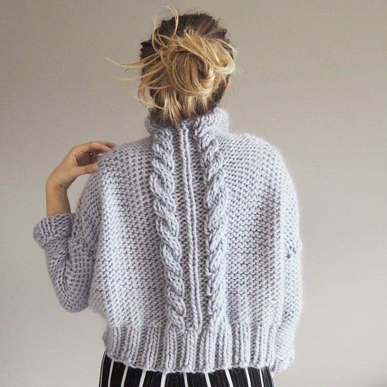 cropped cable knit - large main image 1
