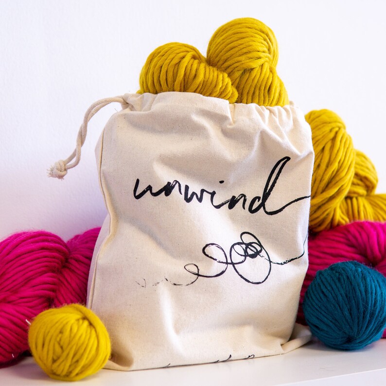 LAD Knitting Bag Unwind Small ethical storage bag image 3