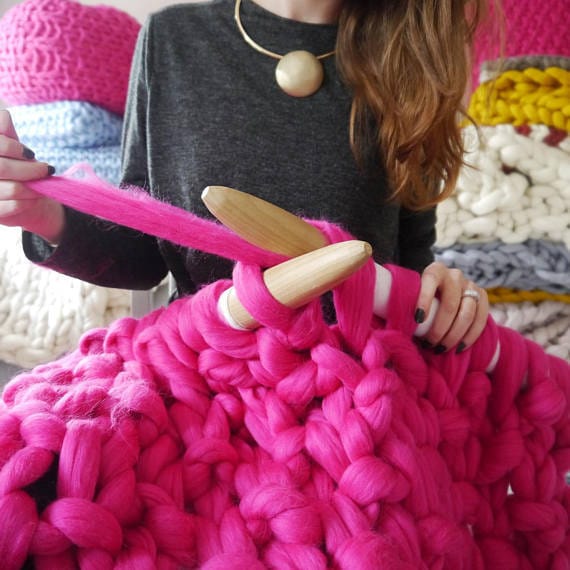 Peach Chunky Blanket Etsy