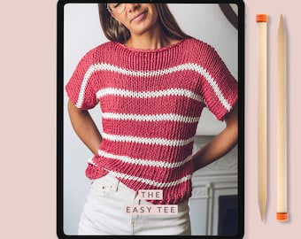 Knitting Pattern - The Easy Tee | Basic T-shirt knitting pattern