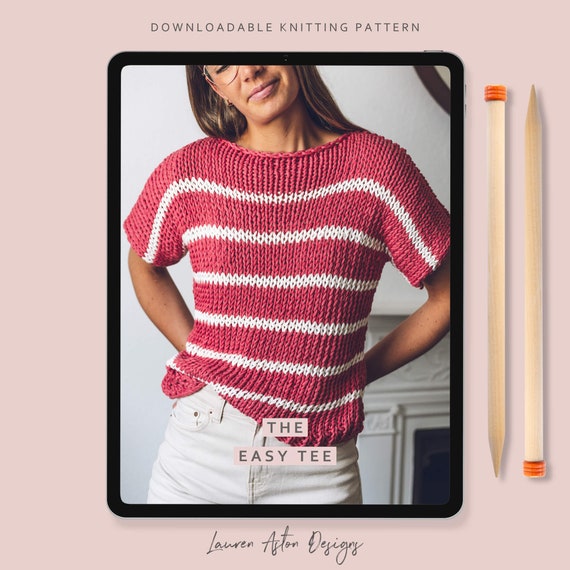 Knitting Pattern - the Easy Tee | Basic T-shirt Knitting Pattern