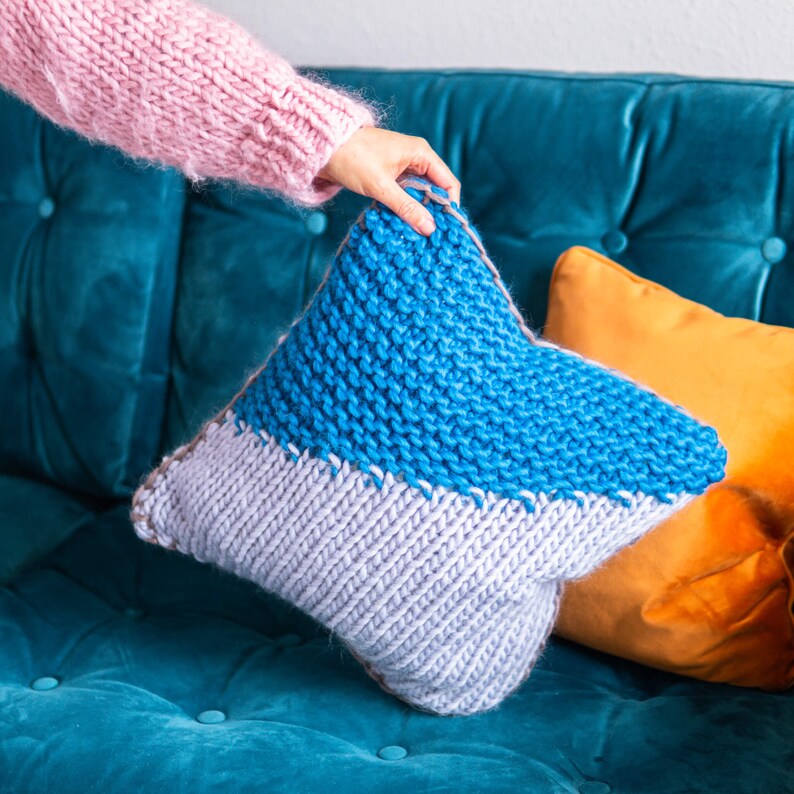 Knit Kit Diagonal Stitch Cushion kit knitted cushion kit Etsy