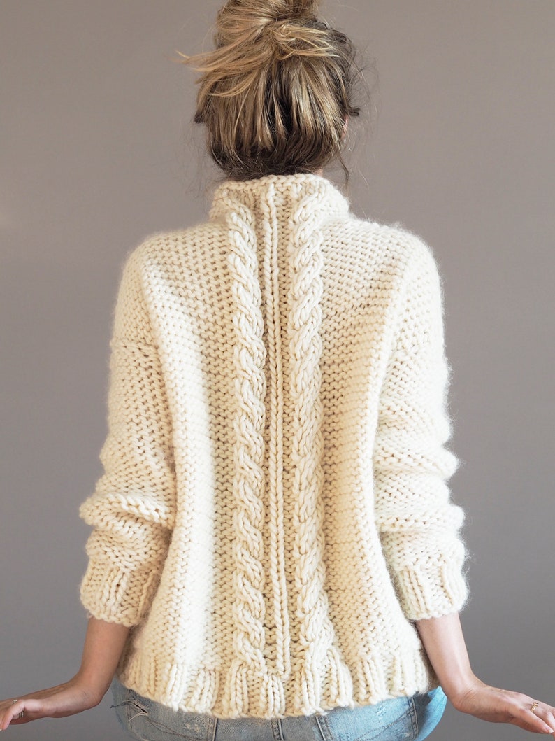Knitting Pattern Cable Knit Jumper Instant Download Etsy