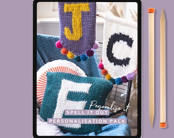 Modello a maglia - Pacchetto personalizzazione 'Spell it Out' - Motivo alfabeto Colourwork