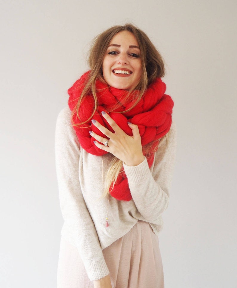 Crimson Red Coloured Rapunzel Scarf