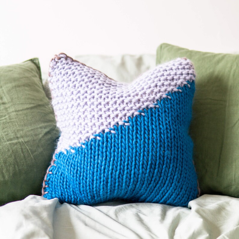 Knit Kit Diagonal Stitch Cushion kit knitted cushion kit Etsy