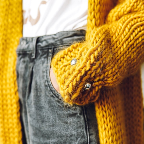 Silver Doer-Upper - an alternative to buttons for your knits