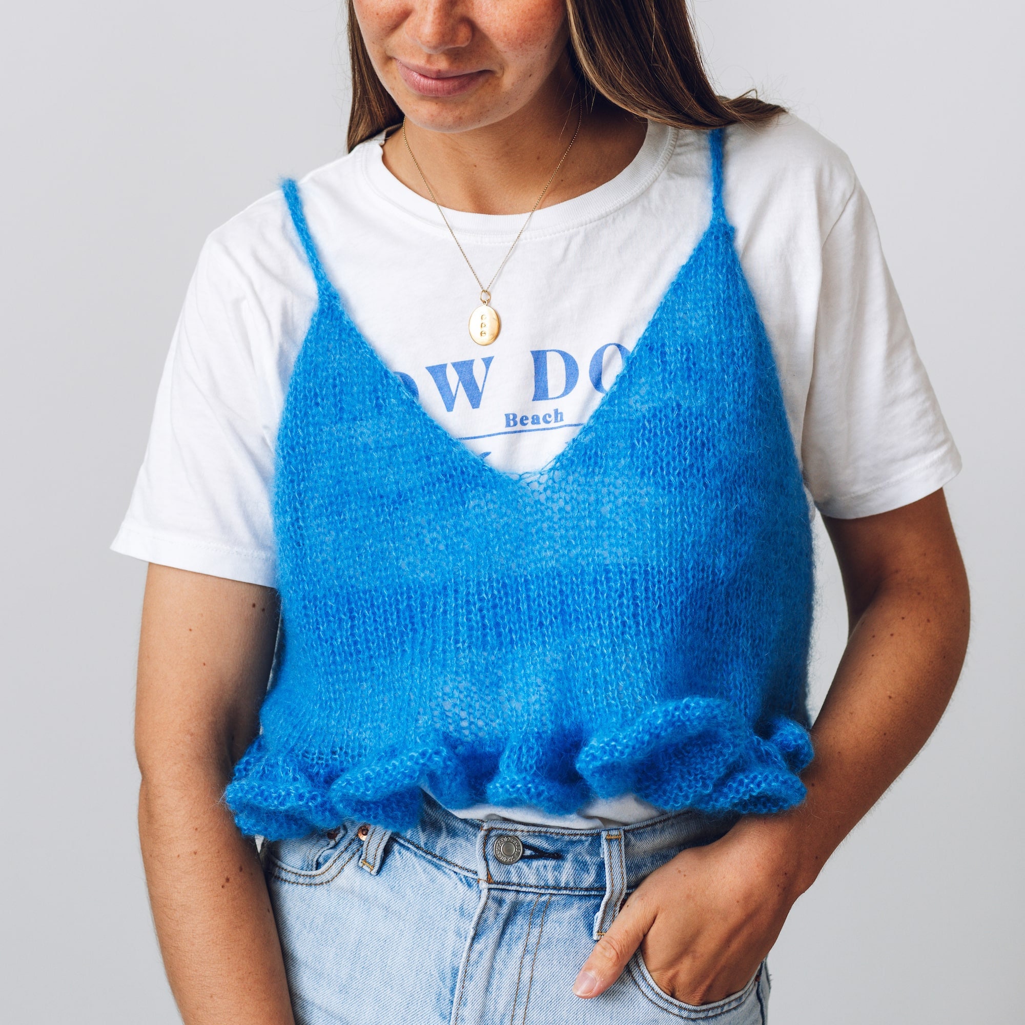 Knitting Pattern - Frill Seeker Camisole Vest | Mini Mohair