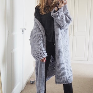 Knitting Pattern Easy Oversized Cardigan Coat knit pattern Dreamy Oversized Cardigan image 8