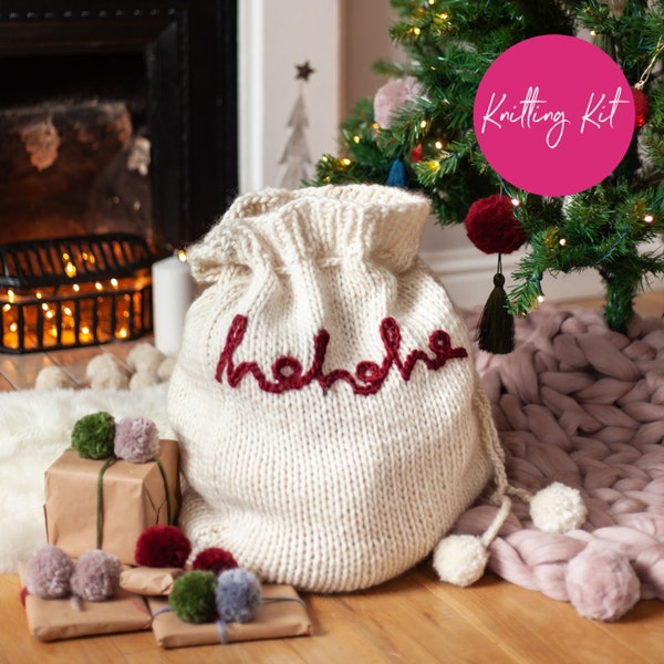 Knit Kit - Super Chunky Santa Sack - Make your own Christmas Sack - Christmas Gift - FREE UK Delivery