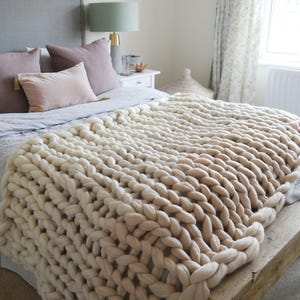 Ombre Chunky Knit Blanket Giant Knit Blanket Chunky Knit Throw Ombre ...