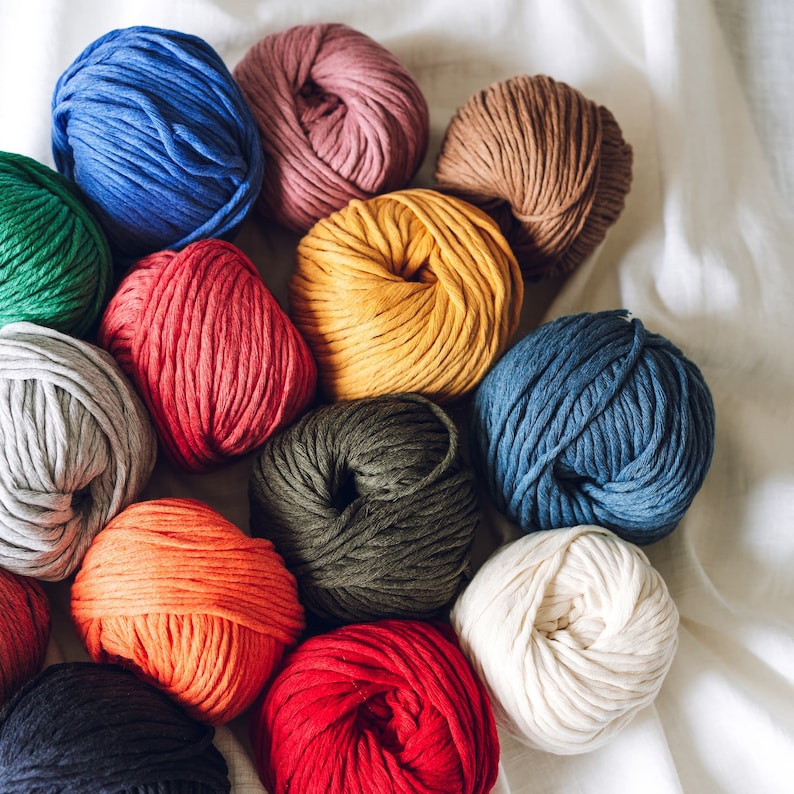 Big Cotton Yarn Bundle of 12 100 Recycled Cotton Etsy