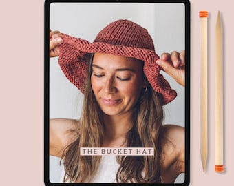 Knitting Pattern - The Bucket Hat | Cotton hat knitting pattern