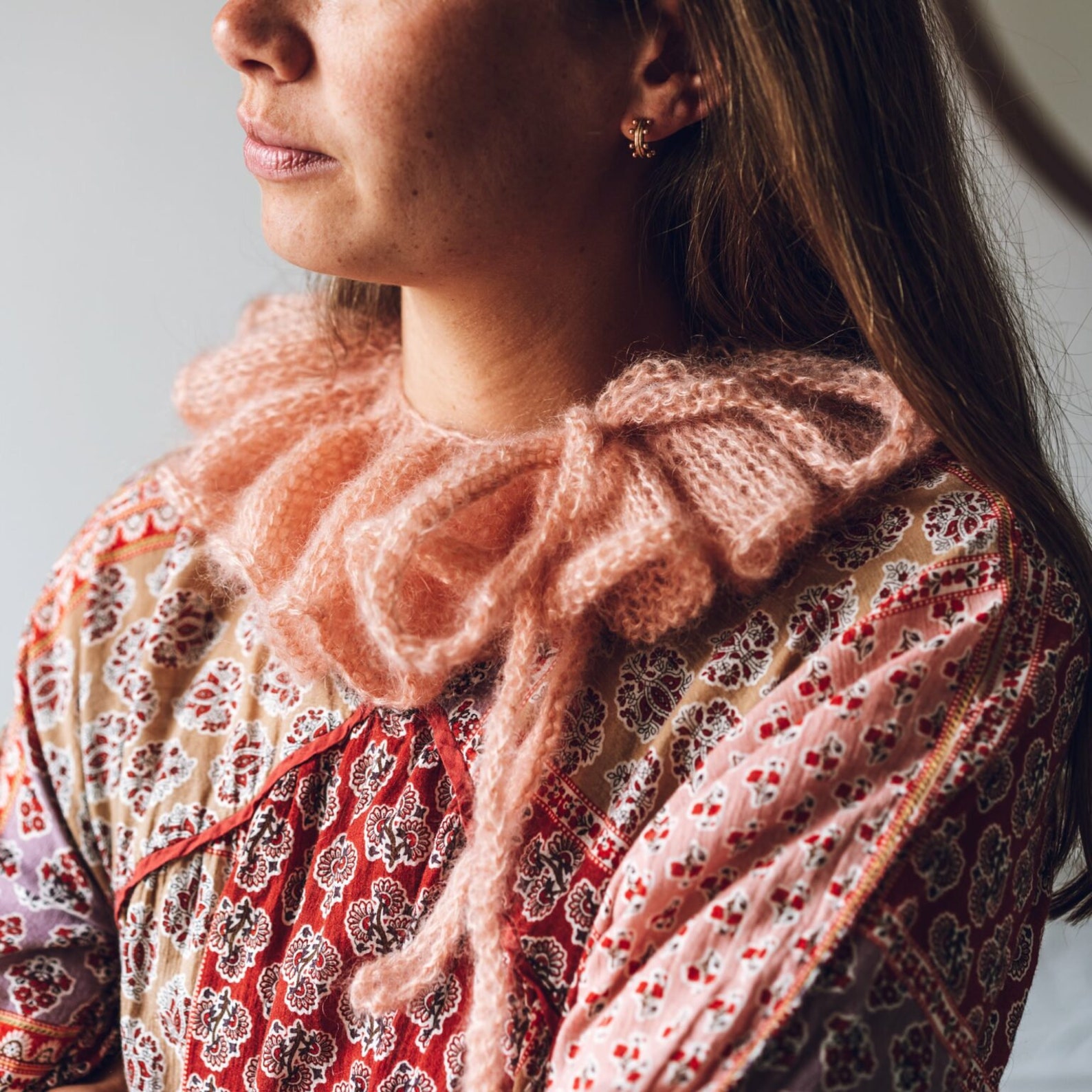 Knitting Pattern - Ruffle Collar | Mini Mohair Knitted Tie-up Collar - Etsy