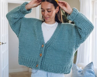 Commission Button (kn)it up Cardigan | Ready Made cardigan | handmade merino cardigan