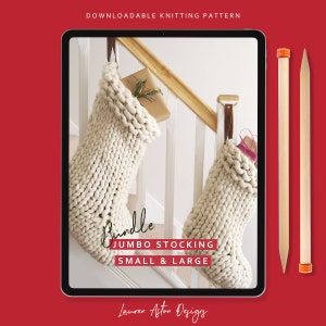 Knitting Pattern - Jumbo Knitted Stockings - Knit your own jumbo knit Christmas Stockings