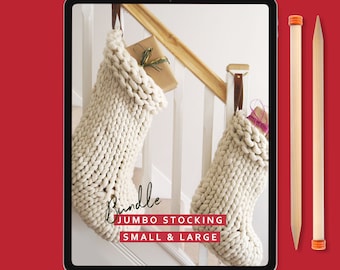 Knitting Pattern - Jumbo Knitted Stockings - Knit your own jumbo knit Christmas Stockings