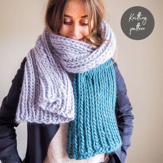 Knitting Pattern Blanket Scarf colour Me Cosy Scarf Pattern Etsy Canada