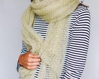 小物 THE TINY SHOP by MORI Alan Knit Muffler Knitting Pattern - Mini Mohair 'seashore' Scarf - Instant