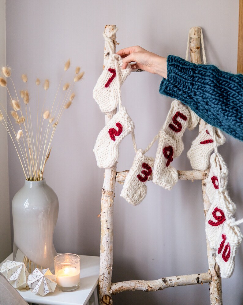 Knit Kit Advent Calendar Make your own Christmas Garland Etsy