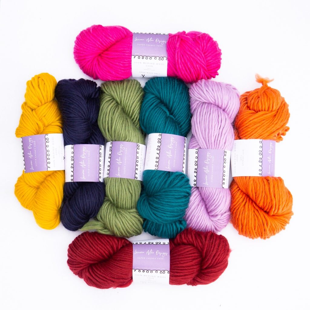 Super Chunky Yarn Bundle of 8 Hanks 