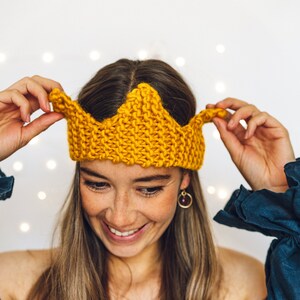 Christmas Crown Super Chunky Knitted Mustard Crown Perfect for children, dogs or adults FREE UK Delivery image 7