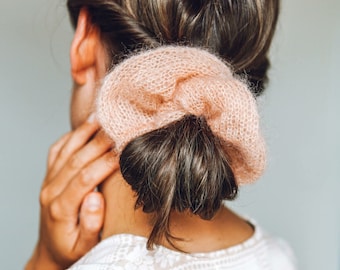 Knit Kit - Mini Mohair Scrunchie Set - Haz 2 x scrunchies por kit