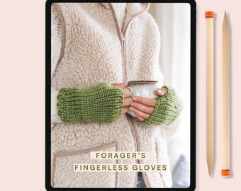 Knitting Pattern - Foragers Fingerless Gloves / Wrist Warmers PDF Pattern