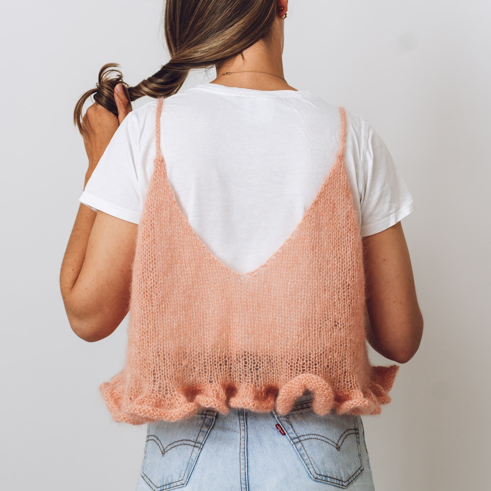 Knitting Pattern - Frill Seeker Camisole Vest | Mini Mohair