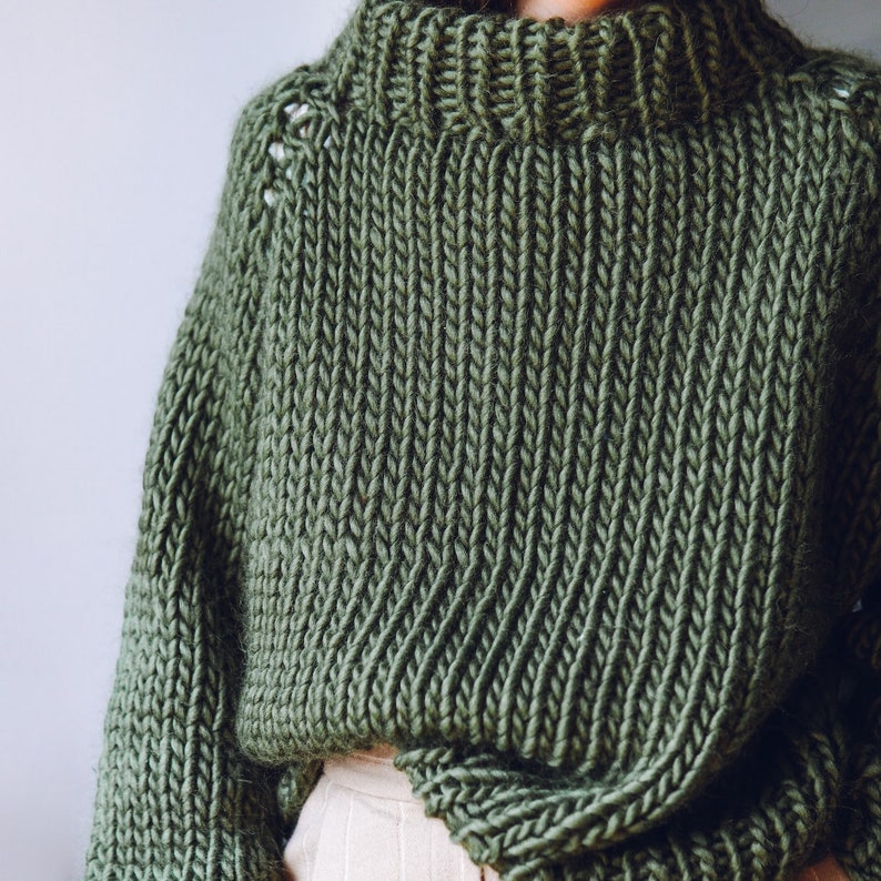 Knitting Pattern Roll up Knit down Jumper roll neck jumper knitting pattern 画像 8