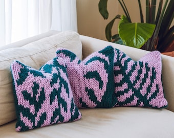 Knit Kit - Club Tropicana Cushion Covers / Colourwork chunky knitted cushion covers