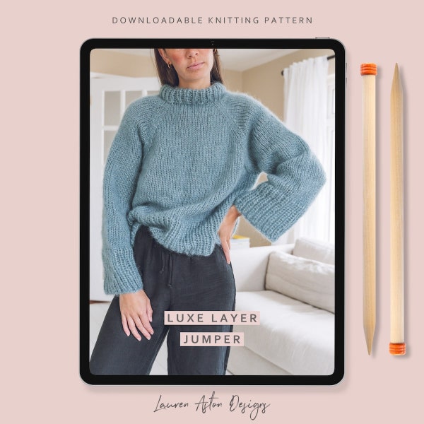 Luxe Layer Jumper - Knitting Pattern | Mohair jumper downloadable PDF