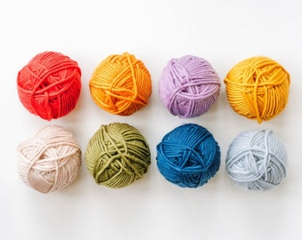 Big Little Yarn Bundle of 8 | Chunky Merino Yarn 100g | Washable Merino Chunky Wool