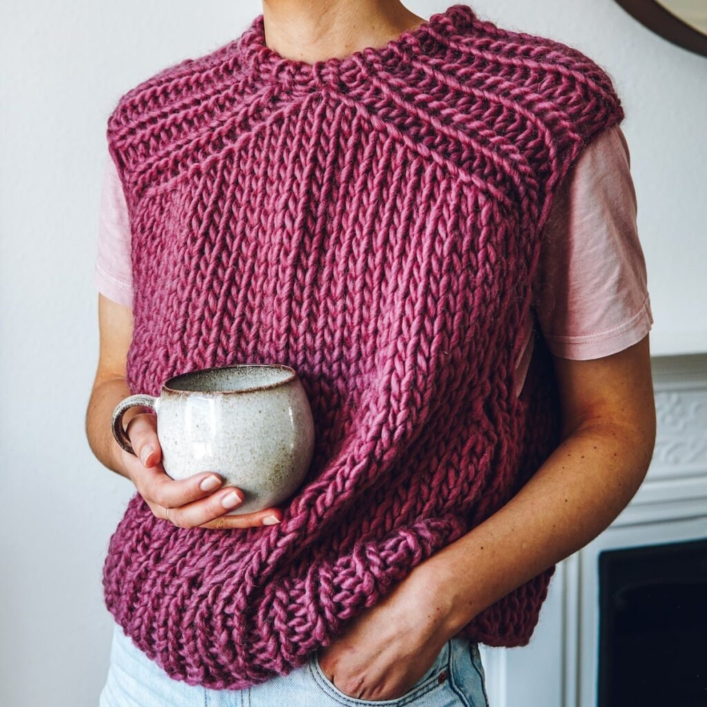 Knitting Pattern Sweater Vest Downloadable Pattern for Etsy Canada