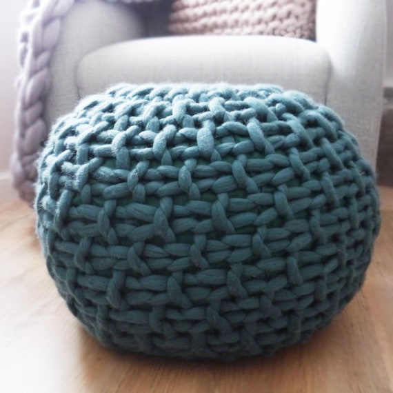 Custom Colour Knitted Pouf Footstool Chunky Knit Pouffe Etsy Awesome Turquoise Knitted Pouf Custom Colour Knitted Pouf Footstool Chunky Knit Pouffe Etsy Awesome Turquoise Knitted Pouf