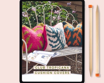 Knitting Pattern - Club Tropicana Cushion Covers / Colourwork cushions pdf pattern