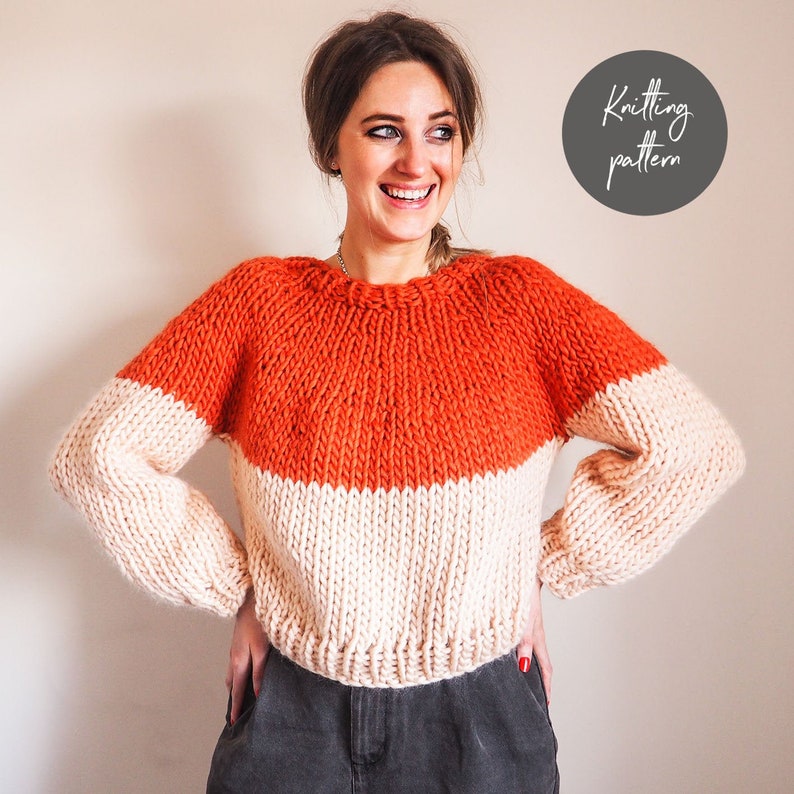 Knitting Pattern Drop it from the top down Jumper no sewing up required Instant Download image 2