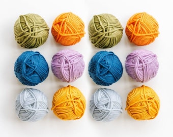 Big Little Yarn Bundle of 12 | Chunky Merino Yarn 100g | Washable Merino Chunky Wool