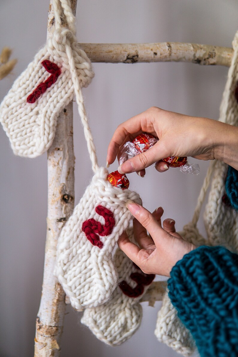 Knit Kit Advent Calendar Make your own Christmas Garland Etsy
