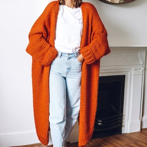 Knitting Pattern - Easy Chunky Cardigan Coat - The 'Ankle Grazer' beginners knit image 3