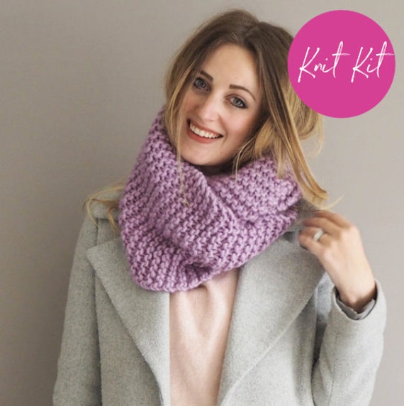 Knit Kit Beginners Snood & Bonus Pattern - Etsy Knit Kit Beginners Snood & Bonus Pattern - Etsy