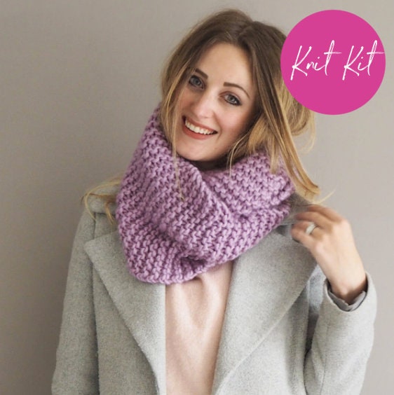 Kit DIY tricot - Fast Knit snood Pipper nude or sans aiguilles